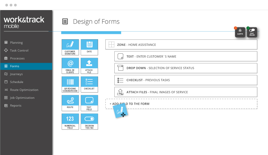 Design of forms for the digitisation of processes