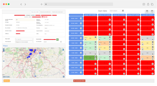 Scheluding software interface