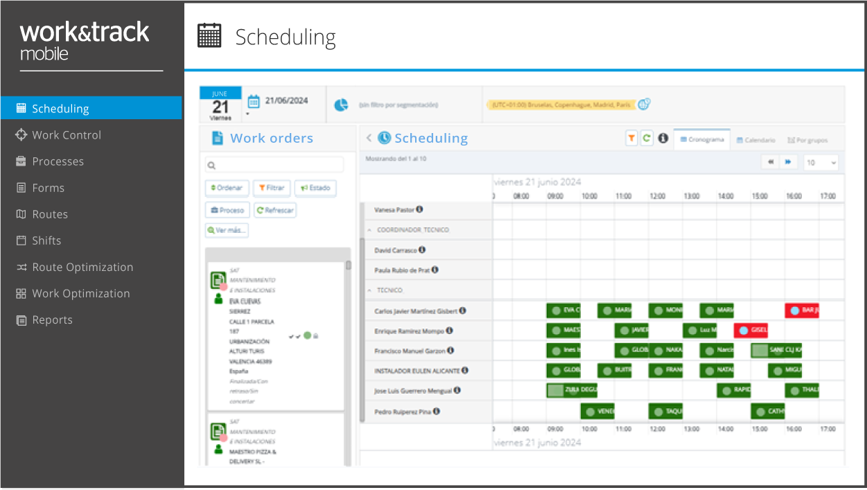 Task scheduler and work order assignment