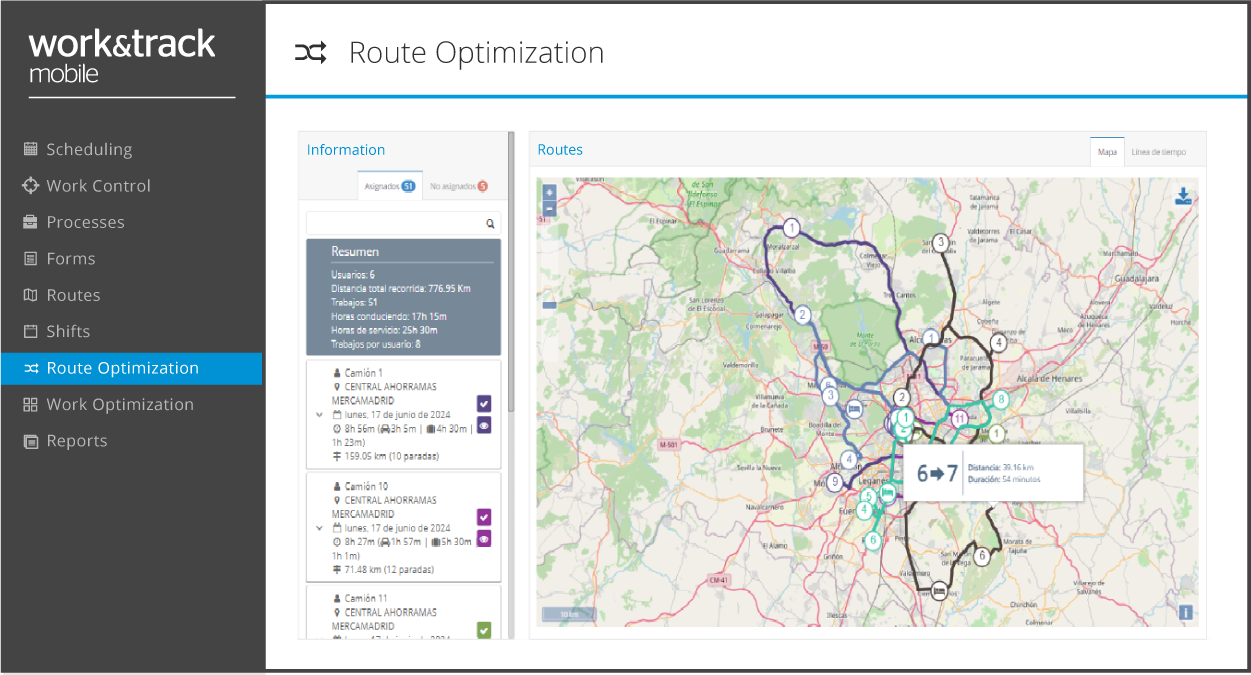 Optimizing work routes